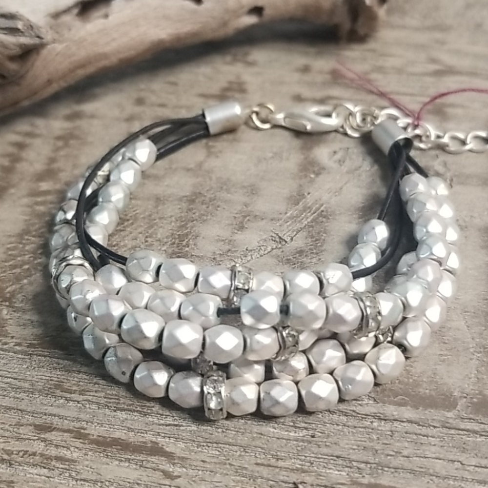 Silver and rhinestone bracelet